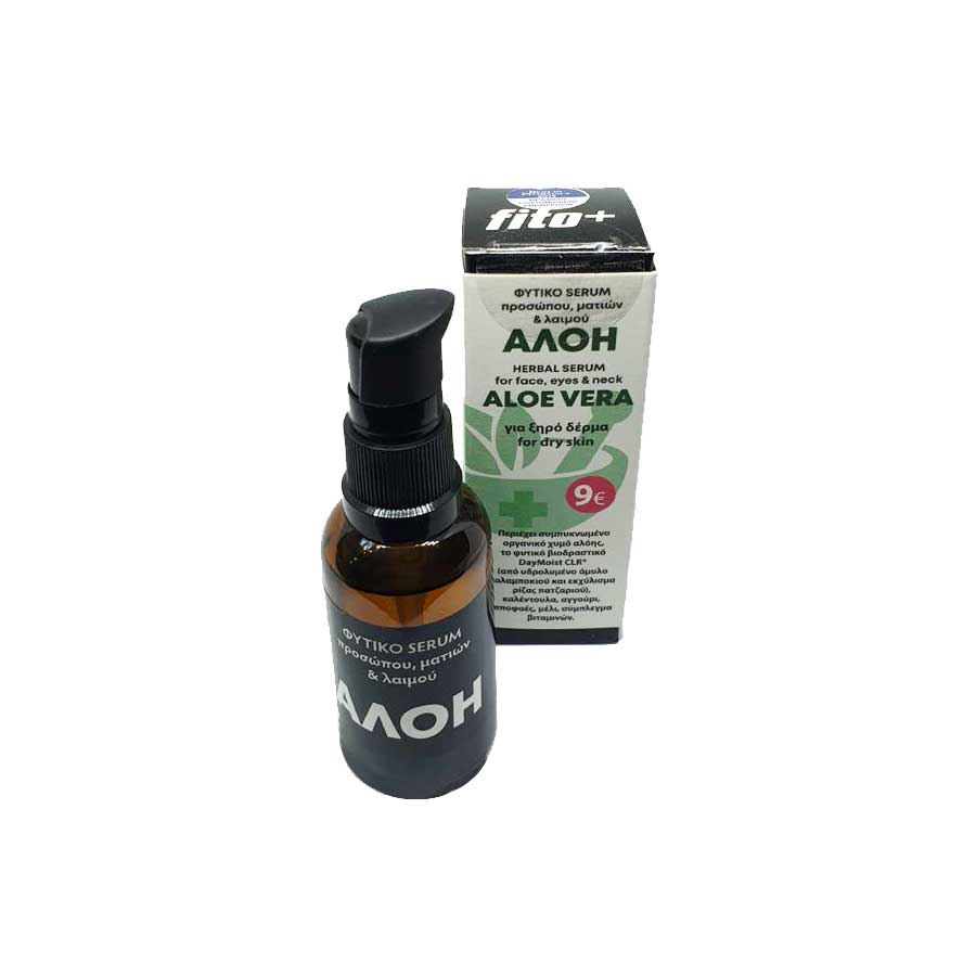 Fito+ Φυτικό Serum Προσώπου Ματιών Λαιμού Με Αλόη Για Ξηρό Δέρμα 30ml