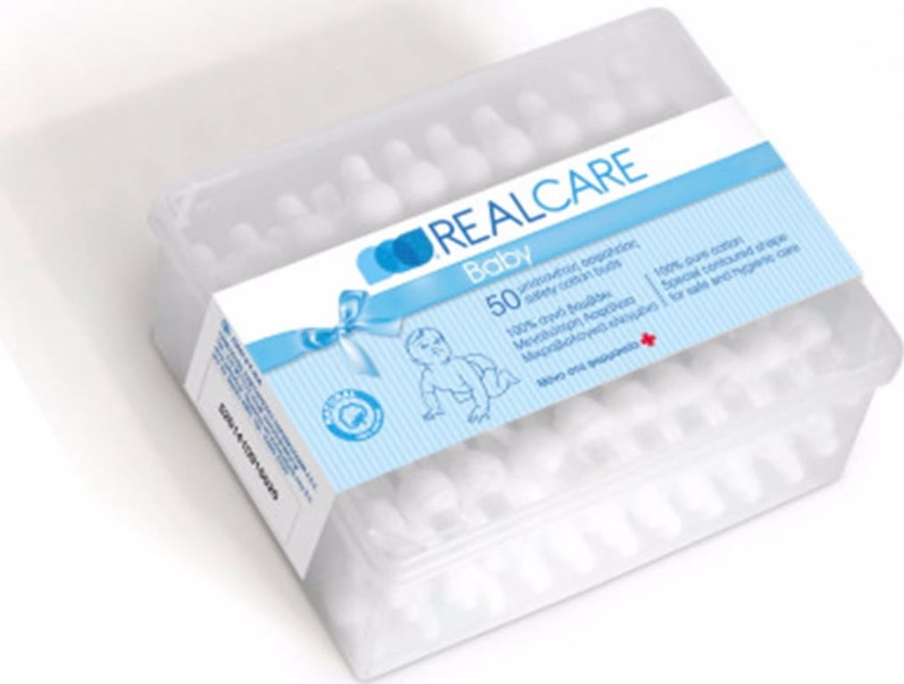 Real Care Μπατονέτες Ασφαλείας για Βρέφη από 100% Αγνό Βαμβάκι 50 Τεμάχια