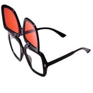 Olympus Sunglasses Vasiliki Black Red Γυναικεία Γυαλιά Ηλίου Αναδιπλούμενα σε Μαύρο Χρώμα με Κόκκινο Φακό