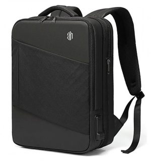 ARCTIC HUNTER τσάντα πλάτης B00345 με θήκη laptop 15.6", USB, 19-32L, μαύρη