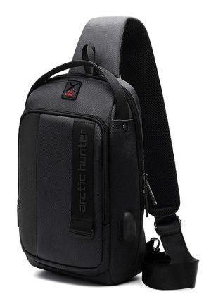 ARCTIC HUNTER τσάντα Crossbody XB00100, USB, 5L, μαύρη